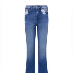 L'AGENCE Harmon Bleach Detail Bitten Fray Hem Slim Straight Size 28